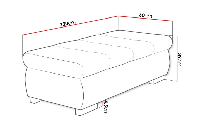 Cerys Fotskammel 60 cm - Beige - Møbler - Stoler & lenestoler - Krakk - Fotskammel