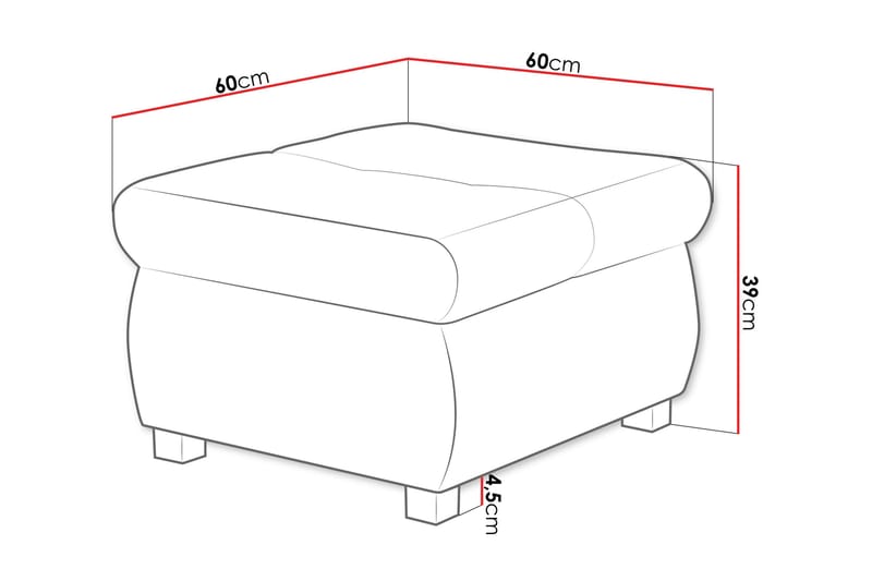 Cerys Fotskammel 60 cm - Blå - Møbler - Stoler & lenestoler - Krakk - Fotskammel