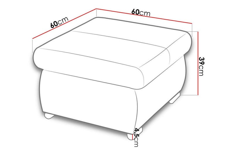 Cerys Fotpall 60 cm - Beige - Møbler - Stoler & lenestoler - Krakk - Fotskammel