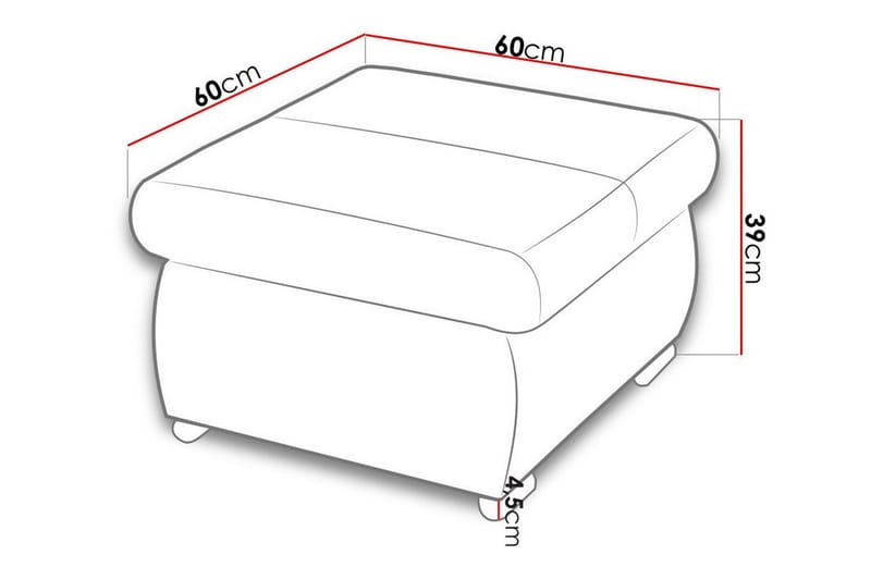 Cerys Fotpall 60 cm - Blå - Møbler - Stoler & lenestoler - Krakk - Fotskammel