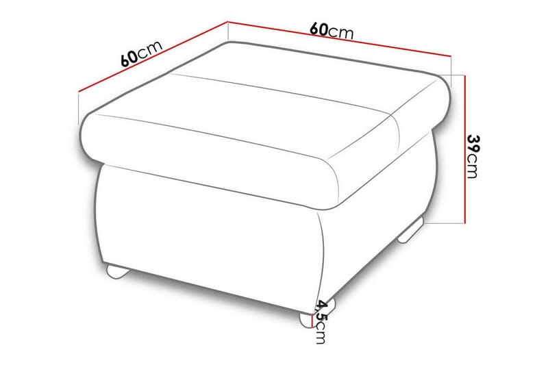 Cerys Fotpall 60 cm - Brun - Møbler - Stoler & lenestoler - Krakk - Fotskammel