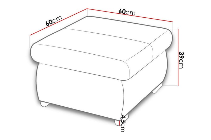 Cerys Fotpall 60 cm - Grå - Møbler - Stoler & lenestoler - Krakk - Fotskammel