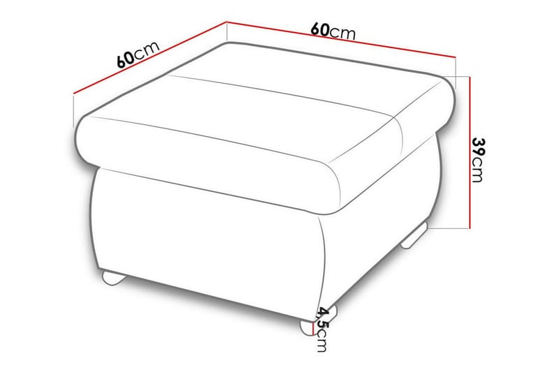 Cerys Fotpall 60 cm - Grå - Møbler - Stoler & lenestoler - Krakk - Fotskammel