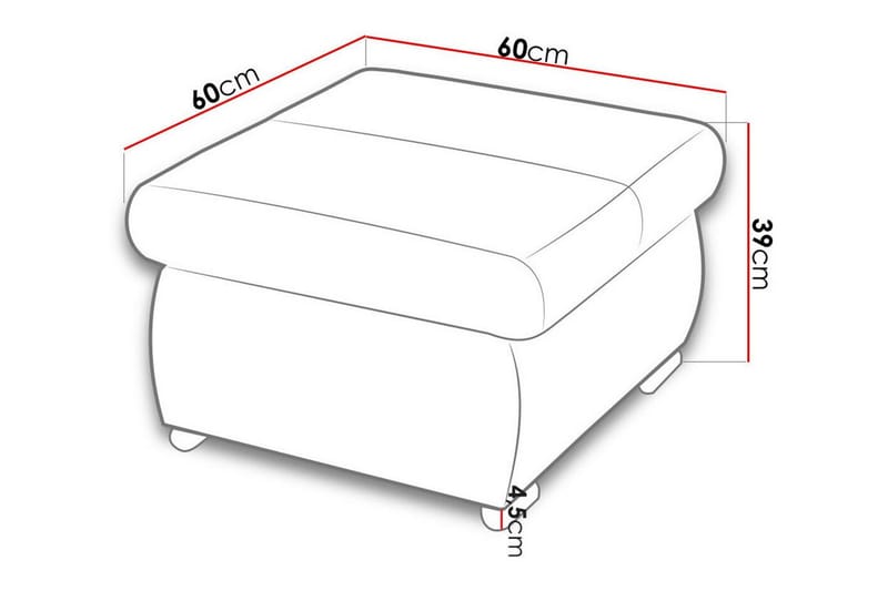 Cerys Fotpall 60 cm - Grøn - Møbler - Stoler & lenestoler - Krakk - Fotskammel