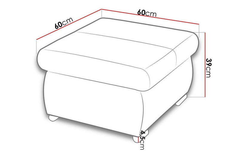 Cerys Fotpall 60 cm - Grøn - Møbler - Stoler & lenestoler - Krakk - Fotskammel