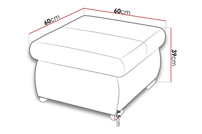 Cerys Fotpall 60 cm - Gul - Møbler - Stoler & lenestoler - Krakk - Fotskammel