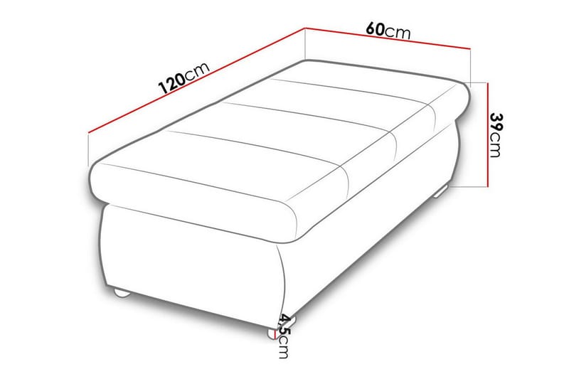 Cerys Fotpall 60 cm - Hvid - Møbler - Stoler & lenestoler - Krakk - Fotskammel