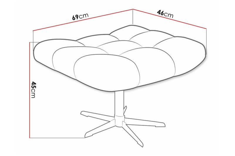 Rathkeale Sittepall 46 cm - Mørkeblå/Svart - Møbler - Stoler & lenestoler - Krakk - Fotskammel