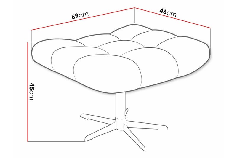 Rathkeale Sittepall 46 cm - Svart - Møbler - Stoler & lenestoler - Krakk - Fotskammel