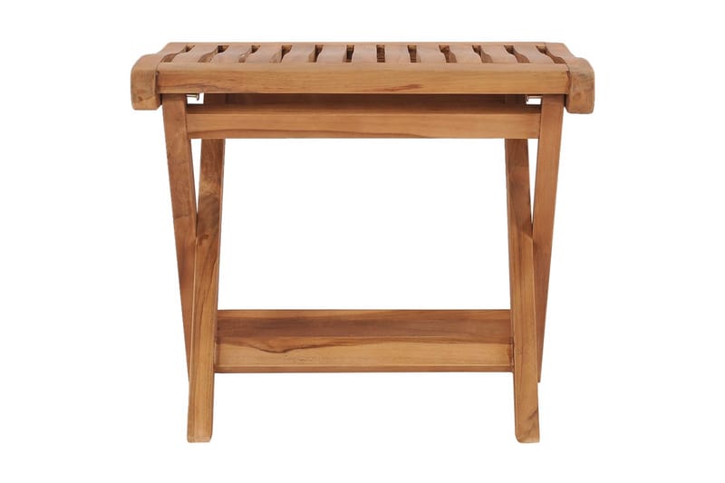 Sammenleggbar fotskammel 46,5x49x41,5 cm heltre teak - Brun - Møbler - Stoler & lenestoler - Krakk - Fotskammel