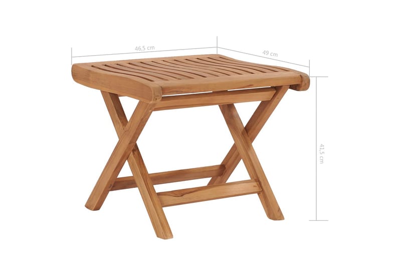 Sammenleggbar fotskammel 46,5x49x41,5 cm heltre teak - Brun - Møbler - Stoler & lenestoler - Krakk - Fotskammel