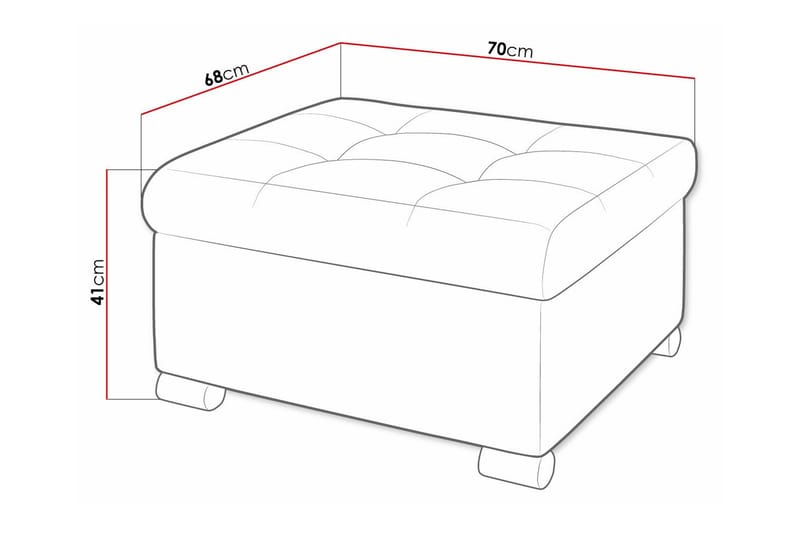 Trefor Fotpall 68 cm - Beige - Møbler - Stoler & lenestoler - Krakk - Fotskammel