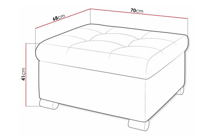 Trefor Fotpall 68 cm - Blå - Møbler - Stoler & lenestoler - Krakk - Fotskammel