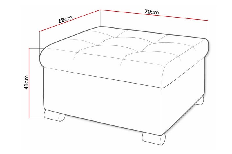 Trefor Fotpall 68 cm - Grå - Møbler - Stoler & lenestoler - Krakk - Fotskammel