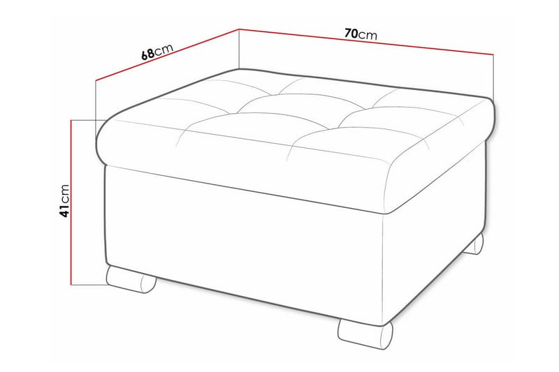 Trefor Fotpall 68 cm - Hvit - Møbler - Stoler & lenestoler - Krakk - Fotskammel