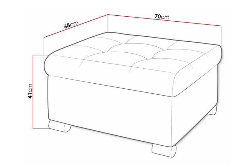 Trefor Fotpall 68 cm - Lysegrå - Møbler - Stoler & lenestoler - Krakk - Fotskammel