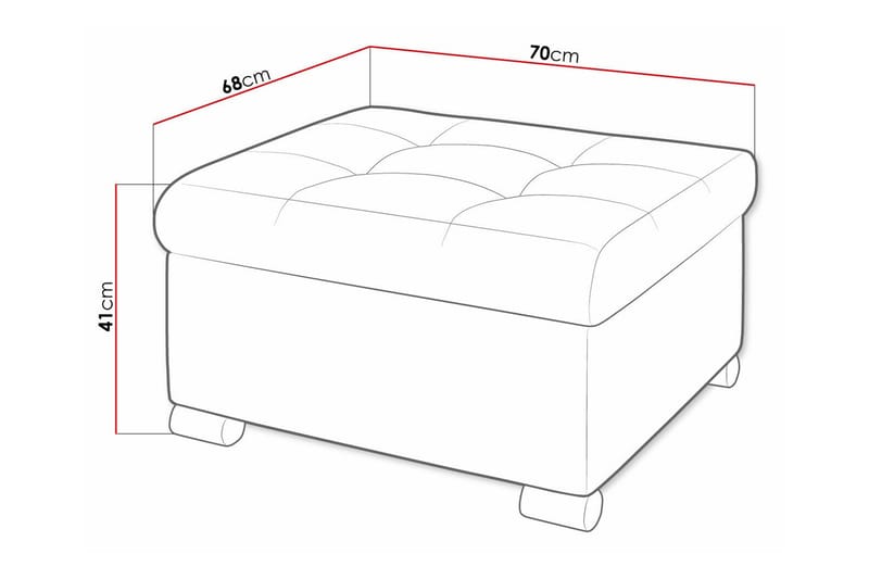 Trefor Fotpall 68 cm - Lysegrå - Møbler - Stoler & lenestoler - Krakk - Fotskammel