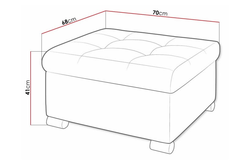 Trefor Fotpall 68 cm - Rosa - Møbler - Stoler & lenestoler - Krakk - Fotskammel