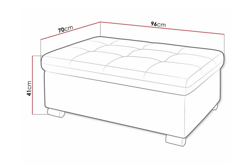 Trefor Fotpall 70 cm - Lysegrå - Møbler - Stoler & lenestoler - Krakk - Fotskammel