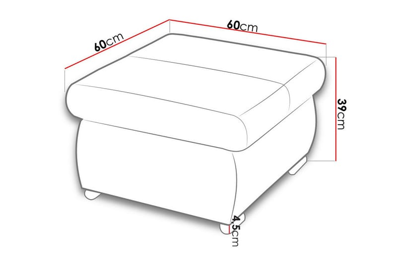 Gamal Fotskammel 60 cm - Lys grå/Svart - Møbler - Stoler & lenestoler - Krakk - Fotskammel