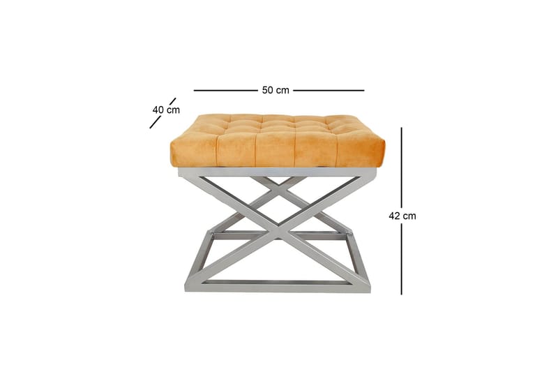 Gillie Sittepuff 40 cm - Sølv/Oransje - Møbler - Stoler & lenestoler - Krakk - Puff