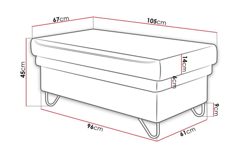 Kollekind Fotskammel 105 cm - Blå - Møbler - Stoler & lenestoler - Krakk - Fotskammel