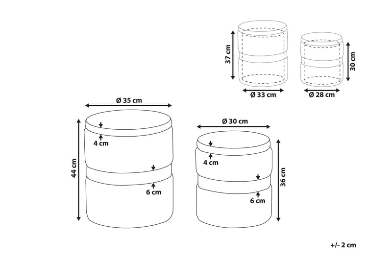 Eldoris Puff 2-pk - Svart/Fløyel - Møbler - Stoler & lenestoler - Krakk - Puff