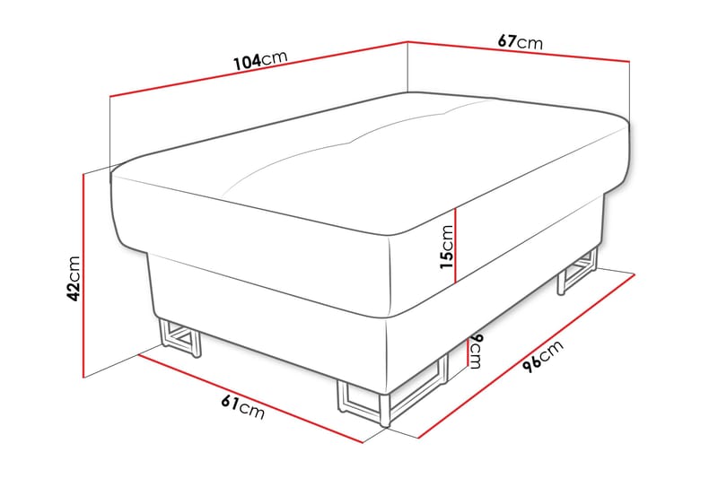 Reginia Fotskammel 104 cm - Hvit/Grå - Møbler - Stoler & lenestoler - Krakk - Fotskammel