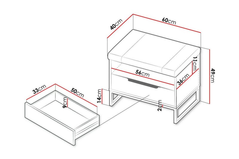 Staffin Sittepall 40 cm - Hvid - Møbler - Stoler & lenestoler - Krakk