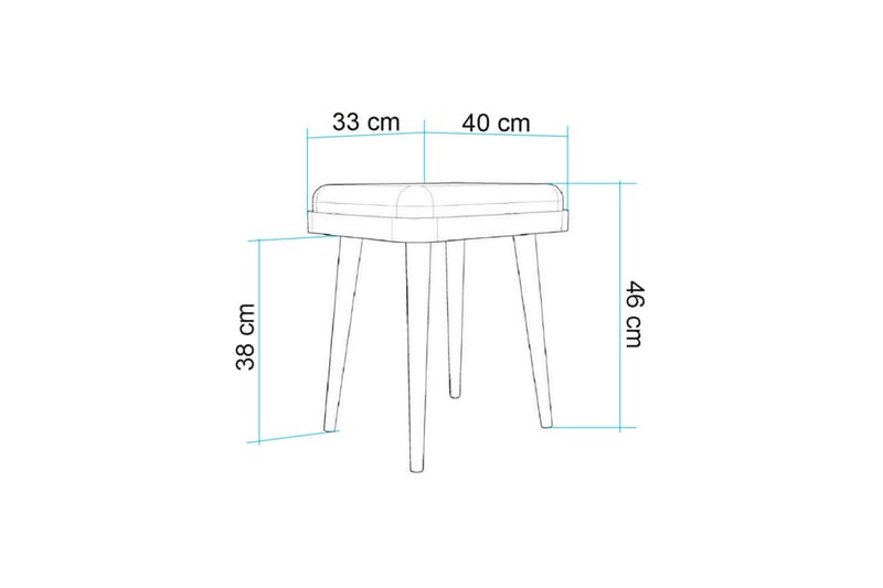 Valsot Sittepuff 40 cm - Eik/Antrasitt - Møbler - Stoler & lenestoler - Krakk - Puff