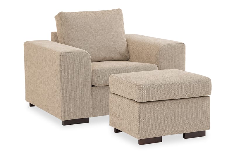 Connect Sofagruppe Lenstol+Fotskammel 70 cm - Beige - Møbler - Stoler & lenestoler - Lenestoler