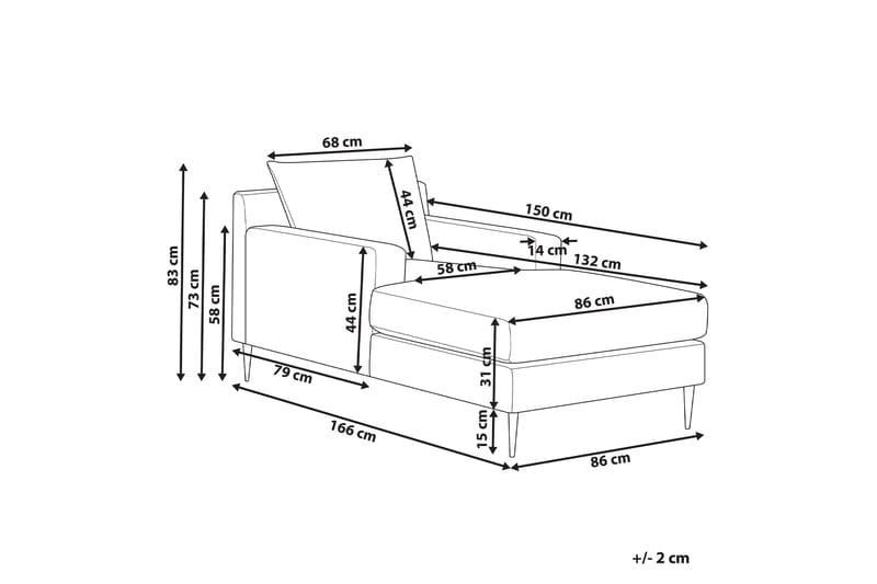 Juklund Sjeselong 88 cm - Blå/Svart - Møbler - Stoler & lenestoler - Lenestoler - Sjeselonglenestol & divanlenestol