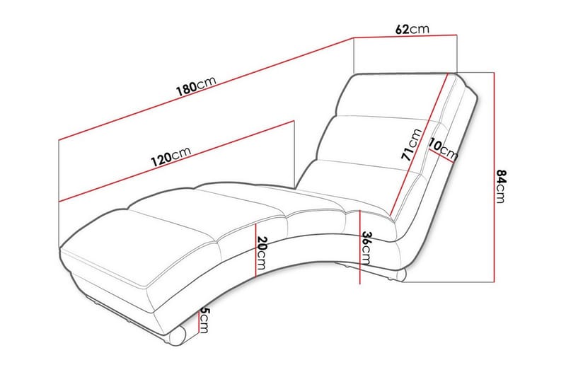 Kintore Liggelenestol 62 cm - Hvit - Møbler - Stoler & lenestoler - Lenestoler - Liggestol