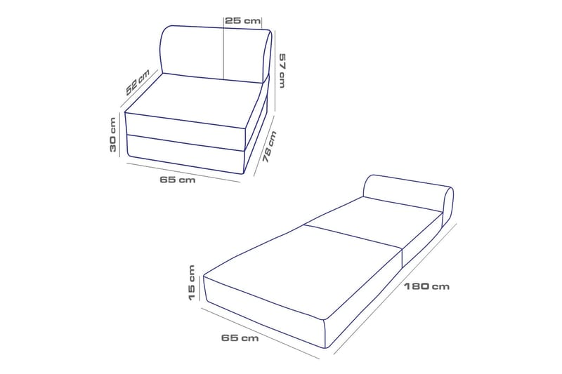 Magaria Sovesofa Lenestol - Antrasitt - Møbler - Stoler & lenestoler - Lenestoler - Sovestol