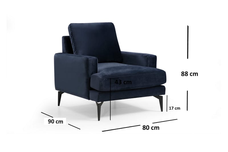 Mukes Lenestol med Armlene - Blå - Møbler - Stoler & lenestoler - Lenestoler