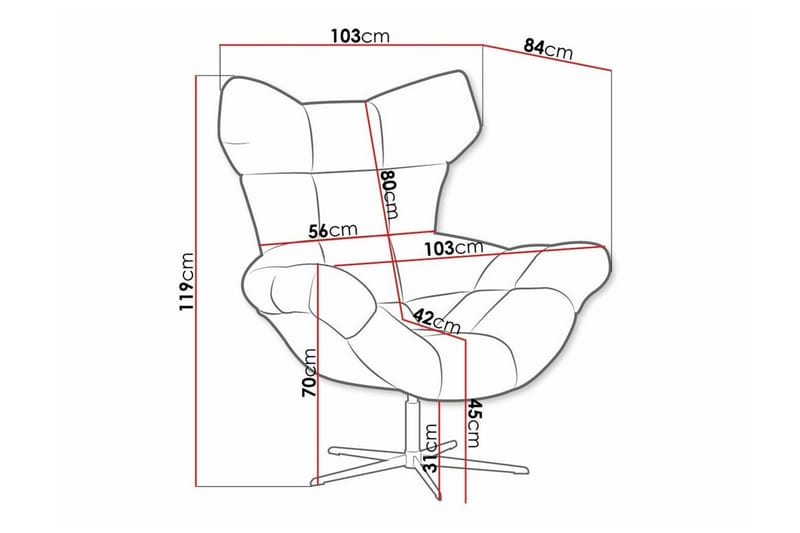 Rathkeale Fåtølj - Svart/Lysegrå - Møbler - Stoler & lenestoler - Lenestoler