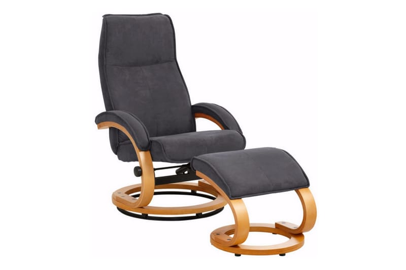 Pasha Reclinerlenestol Microfiber - Grå/Tre - Møbler - Stoler & lenestoler - Lenestoler - Recliner & kinostol