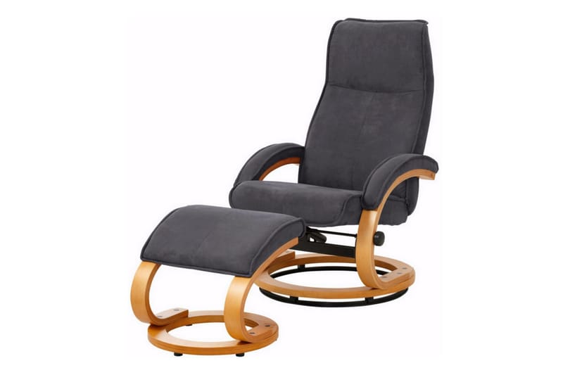 Pasha Reclinerlenestol Microfiber - Grå/Tre - Møbler - Stoler & lenestoler - Lenestoler - Recliner & kinostol