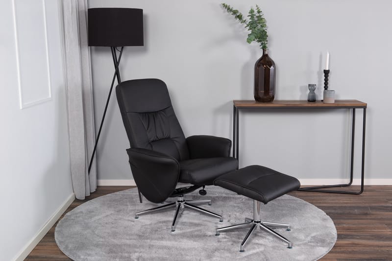 Rolf Recliner med Ottoman - Sort - Møbler - Stoler & lenestoler - Lenestoler - Recliner & kinostol