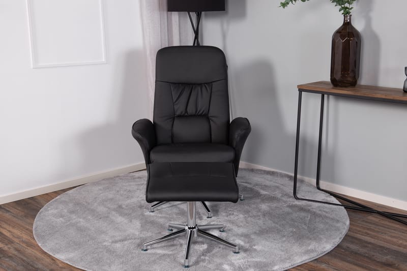 Rolf Recliner med Ottoman - Sort - Møbler - Stoler & lenestoler - Lenestoler - Recliner & kinostol