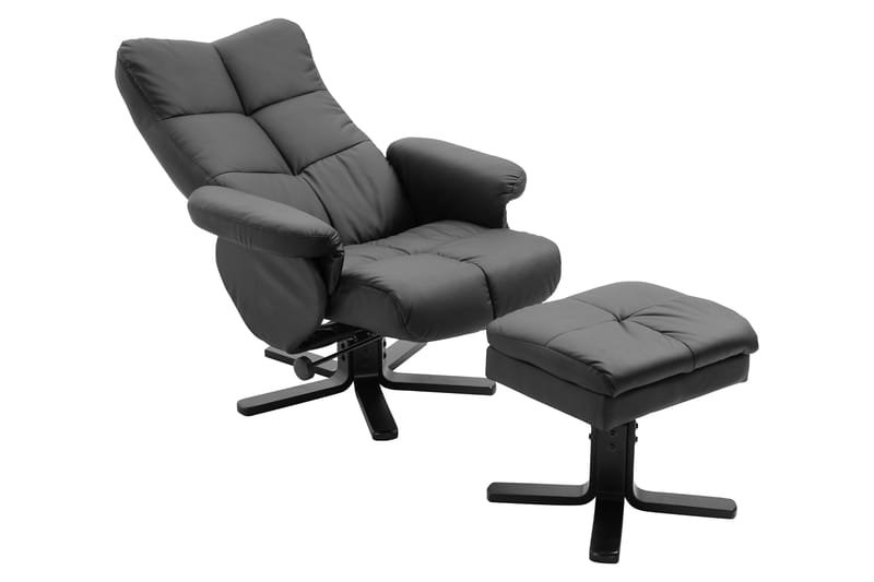 Sven Recliner med Ottoman - Sort - Møbler - Stoler & lenestoler - Lenestoler - Recliner & kinostol