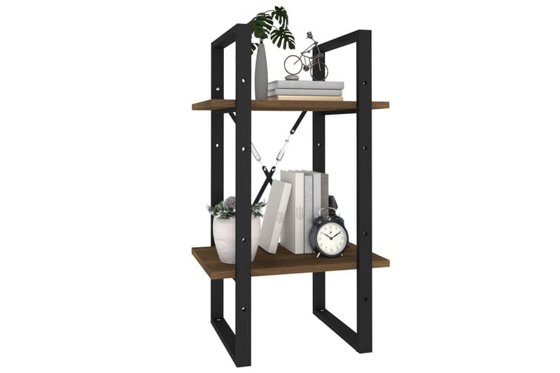 beBasic Bokhylle 2 etasjer brun eik 40x30x70 cm konstruert tre - Brun - Oppbevaring - Hyller - Bokhylle