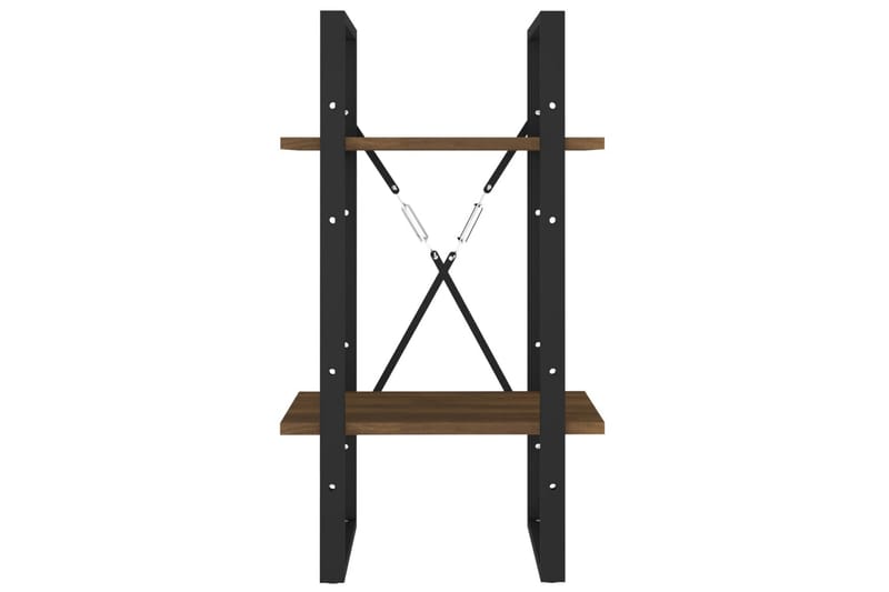 beBasic Bokhylle 2 etasjer brun eik 40x30x70 cm konstruert tre - Brun - Oppbevaring - Hyller - Bokhylle