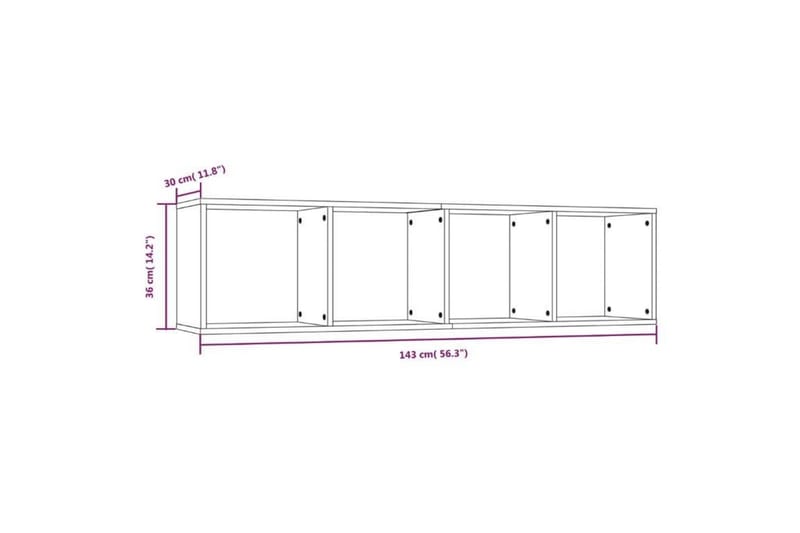 beBasic Bokhylle/TV-benk brun eik 143x30x36 cm konstruert tre - Brun - Oppbevaring - Hyller - Vegghylle