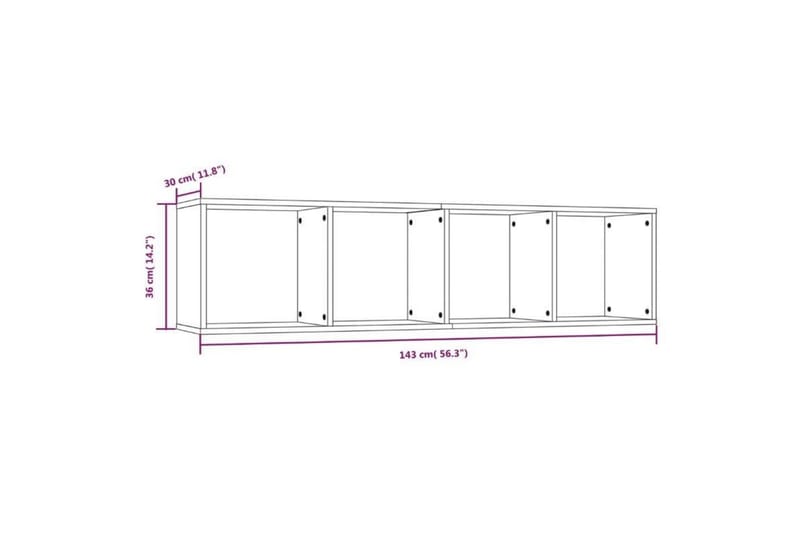 beBasic Bokhylle/TV-benk grå sonoma 143x30x36 cm konstruert tre - GrÃ¥ - Oppbevaring - Hyller - Vegghylle