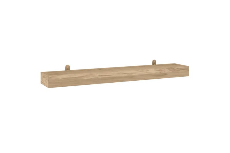 beBasic Vegghyller 2 stk 110x15x6 cm heltre teak - Brun - Oppbevaring - Hyller - Vegghylle