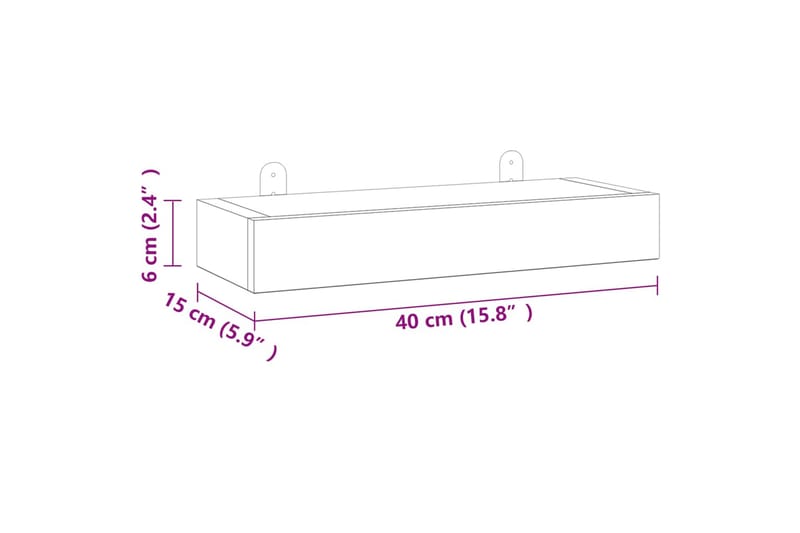 beBasic Vegghyller 2 stk 40x15x6 cm heltre teak - Brun - Oppbevaring - Hyller - Vegghylle