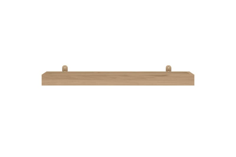 beBasic Vegghyller 2 stk 90x15x6 cm heltre teak - Brun - Oppbevaring - Hyller - Vegghylle