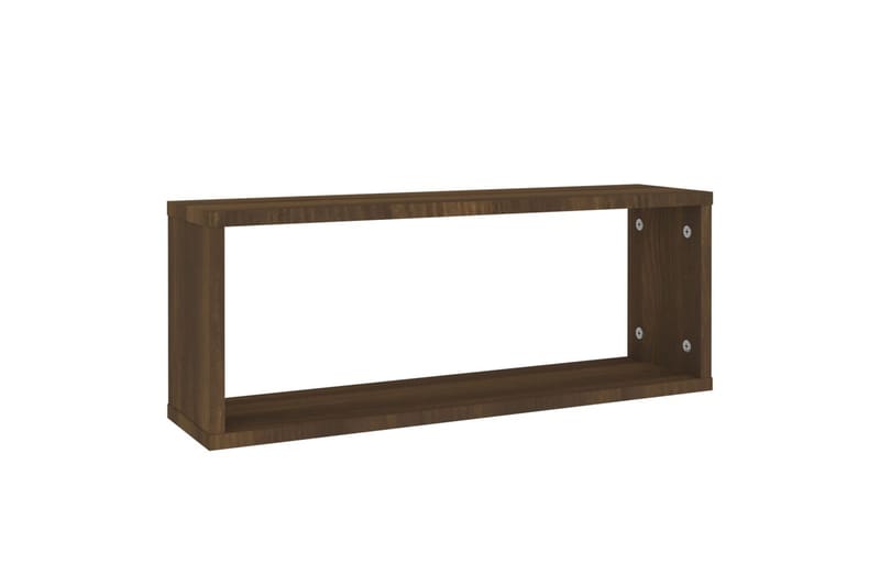 beBasic Vegghyller kube 2 stk brun eik 60x15x23 cm konstruert tre - Brun - Oppbevaring - Hyller - Vegghylle