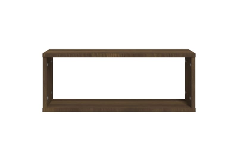 beBasic Vegghyller kube 2 stk brun eik 60x15x23 cm konstruert tre - Brun - Oppbevaring - Hyller - Vegghylle